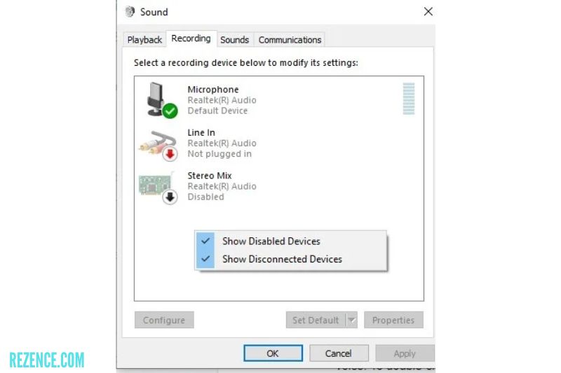 select Show Disabled Devices