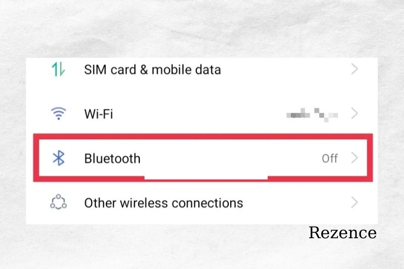 Bluetooth Option In The Setting Apps