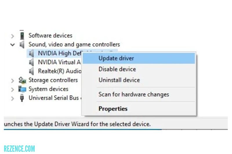 Choose the Update driver