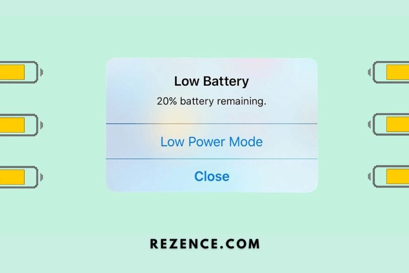 Tap the Battery symbol to disable the 'Low Power Mode.'